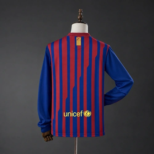 Barcelona 11/12 Home Long Sleeve Retro Jersey