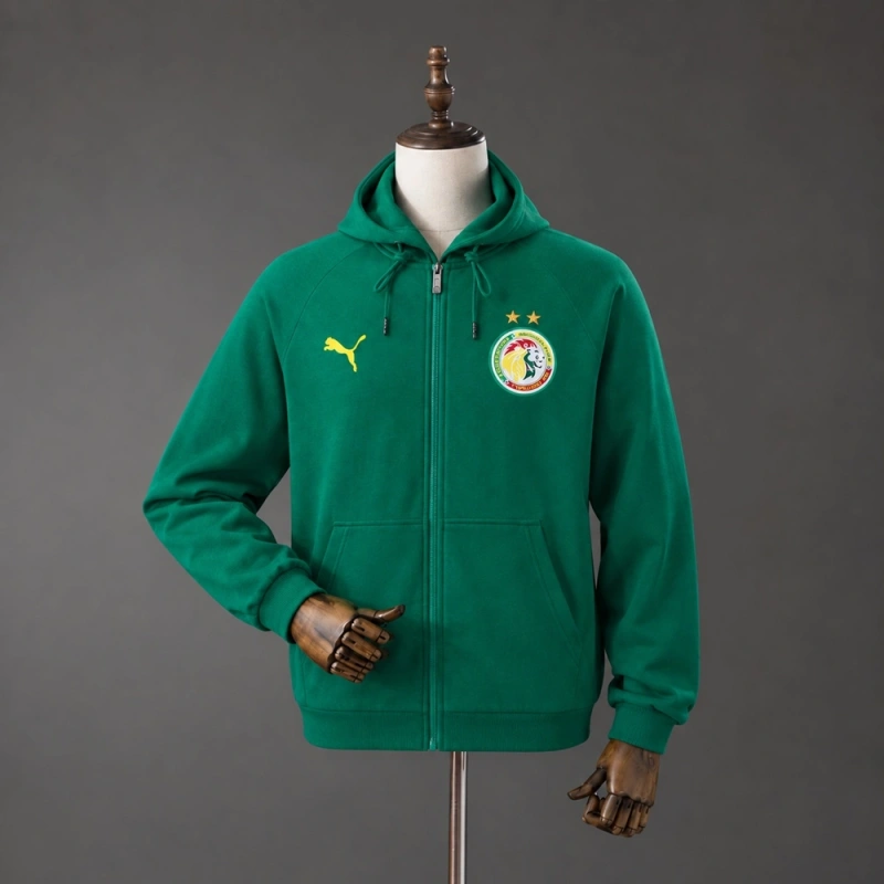 Senegal 2026 Full-Zip Hooded Jacket Green