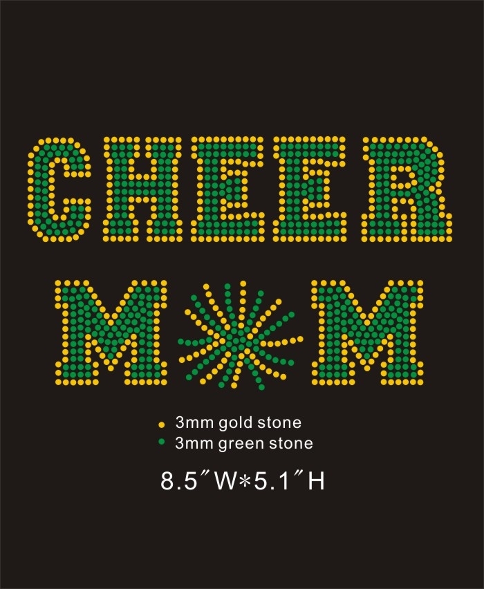 T9001 cheer mom rhinestone iron on transfer