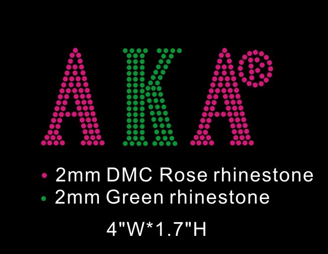 Bling AKA(Alpha Kappa Alpha Sorority) Rhinestone Transfers for Clothing