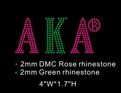Bling AKA(Alpha Kappa Alpha Sorority) Rhinestone Transfers for Clothing