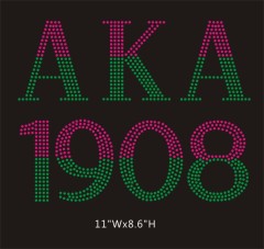 Bling AKA(Alpha Kappa Alpha Sorority) Rhinestone Transfers for Clothing