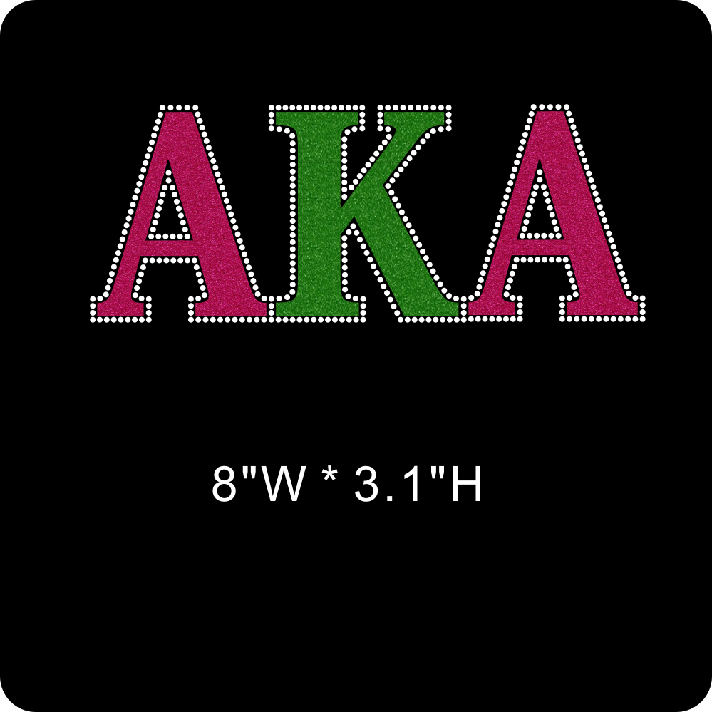 Bling AKA(Alpha Kappa Alpha Sorority) Rhinestone Transfers for Clothing