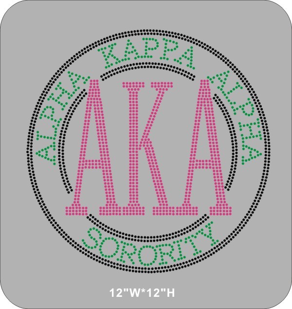 Bling AKA(Alpha Kappa Alpha Sorority) Rhinestone Transfers for Clothing