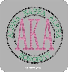 Bling AKA(Alpha Kappa Alpha Sorority) Rhinestone Transfers for Clothing