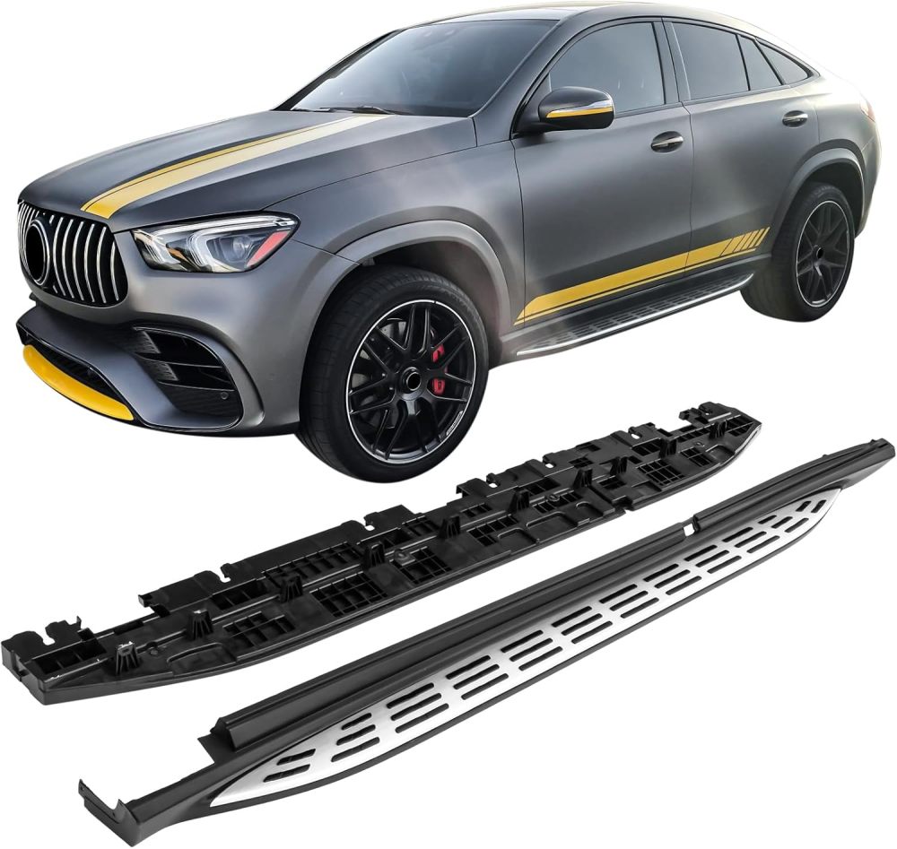 Aluminum Side Step Running Boards Nerf Bars Compatible with 2020 2021 2022 2023 2024 Mercedes Benz GLE-Class Coupe C167 GLE 53 AMG GLE 63 AMG Passenger and Driver Side Pair