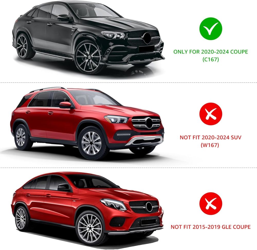 Aluminum Side Step Running Boards Nerf Bars Compatible with 2020 2021 2022 2023 2024 Mercedes Benz GLE-Class Coupe C167 GLE 53 AMG GLE 63 AMG Passenger and Driver Side Pair