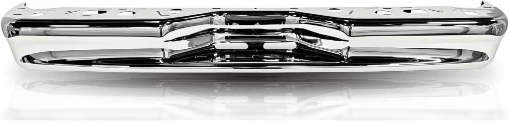 Rear Bumper Step Bumper Compatible with 1992-2014 Ford Econoline Van E150 E250 E350 W/O Sensor Holes, Chrome