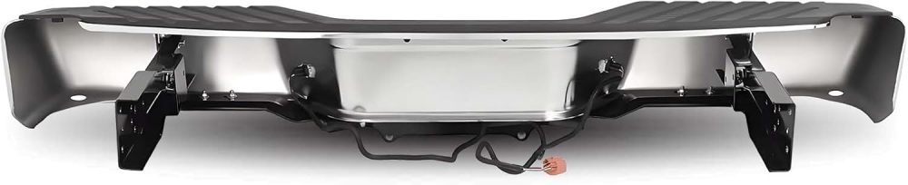 Rear Bumper Step Bumper Assembly Compatible with 1998-2004 Nissan Frontier W/O Sensor Holes Replace OE# NI1102136, Chrome