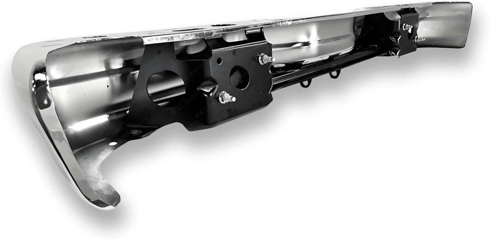 Rear Bumper Step Bumper Compatible with 1992-2014 Ford Econoline Van E150 E250 E350 W/O Sensor Holes, Chrome