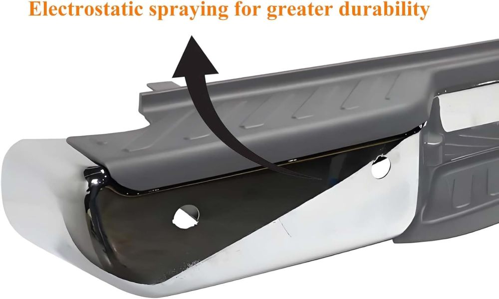 Rear Bumper Steel Step Bumper Compatible with 2013-2021 Nissan Frontier w/Sensor Hole, Replace OE #NI1103127,Chrome