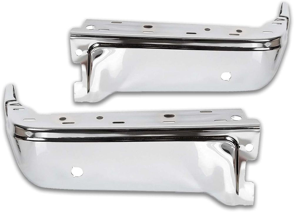 Rear Bumper End Caps Cover Face Bar compatible with 2015-2020 Ford F150 with Sensor Holes, Chrome