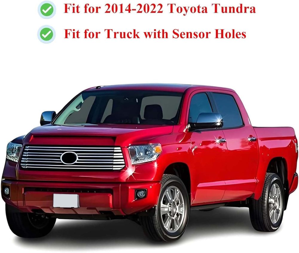 Rear Bumper Step Bumper Assembly Compatible with 2014-2022 Toyota Tundra W/Sensor Holes, Textured Black