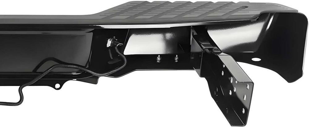 Rear Bumper Step Bumper Assembly Compatible with Nissan Frontier 1998-2004 W/O Sensor Holes, Matte Black