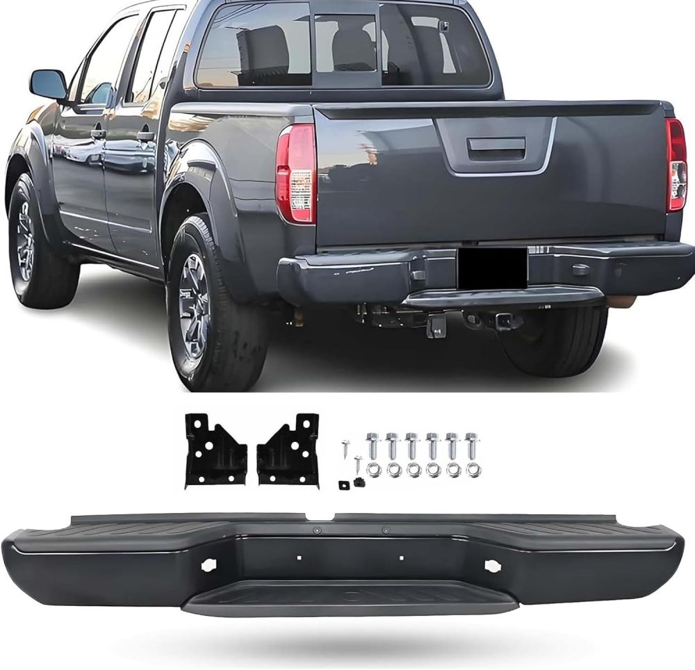 Rear Bumper Step Bumper Compatible with 2005-2021 Nissan Frontier w/o Sensor, Replace OE# NI1103115, Matte Black