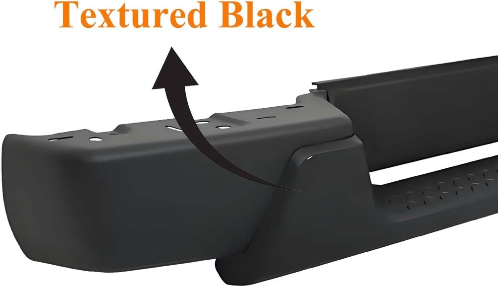 Rear Bumper Step Bumper Compatible with 2004 2005 2006 2007 Chevy Colorado & GMC Canyon W/O Sensor Holes, Replace OE# GM1103145, Matte Black