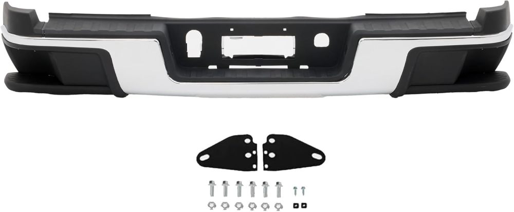 Rear Step Bumper Assembly Compatible with 2015-2022 Chevy Colorado GMC Canyon Chrome w/o Sensors，Replace for GM1103180