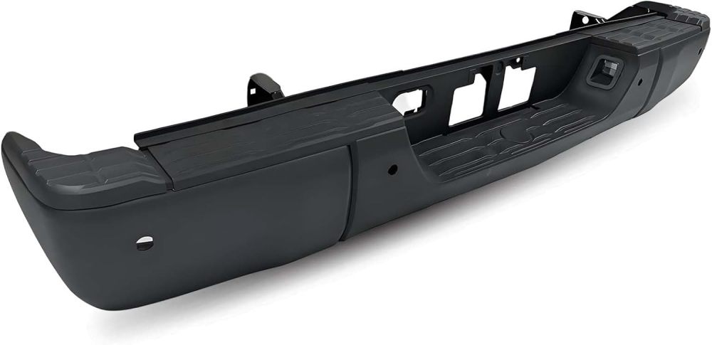 Rear Bumper Step Bumper Assembly Compatible with 2014-2022 Toyota Tundra W/Sensor Holes, Textured Black