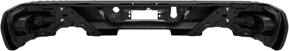 Rear Bumper Step Bumper Assembly compatible with 2019-2023 Chevy Silverado 1500 GMC Sierra 1500 w/Dual Exhaust Tips NON Hole, Black Texture Surface