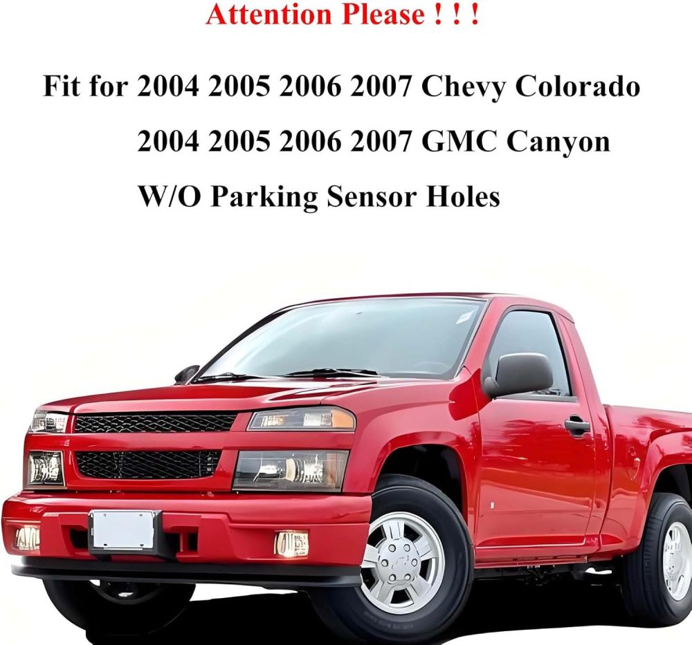 Rear Bumper Step Bumper Compatible with 2004 2005 2006 2007 Chevy Colorado & GMC Canyon W/O Sensor Holes, Replace OE# GM1103145, Matte Black