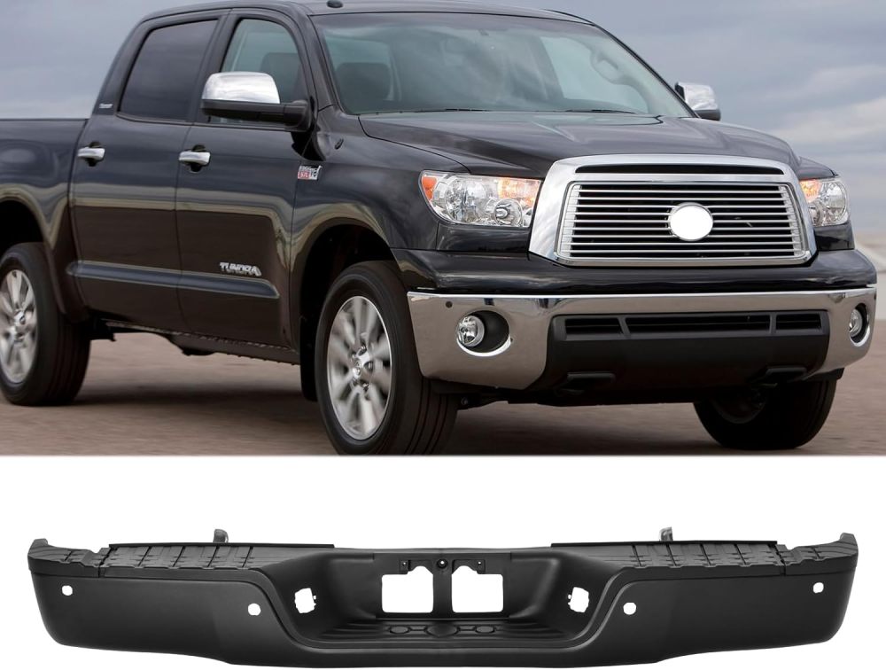 Rear Bumper Assembly Compatible with 2007 2007 2009 2010 2011 2012 2013 Toyota Tundra W/SENSOR Hole, Texture Black