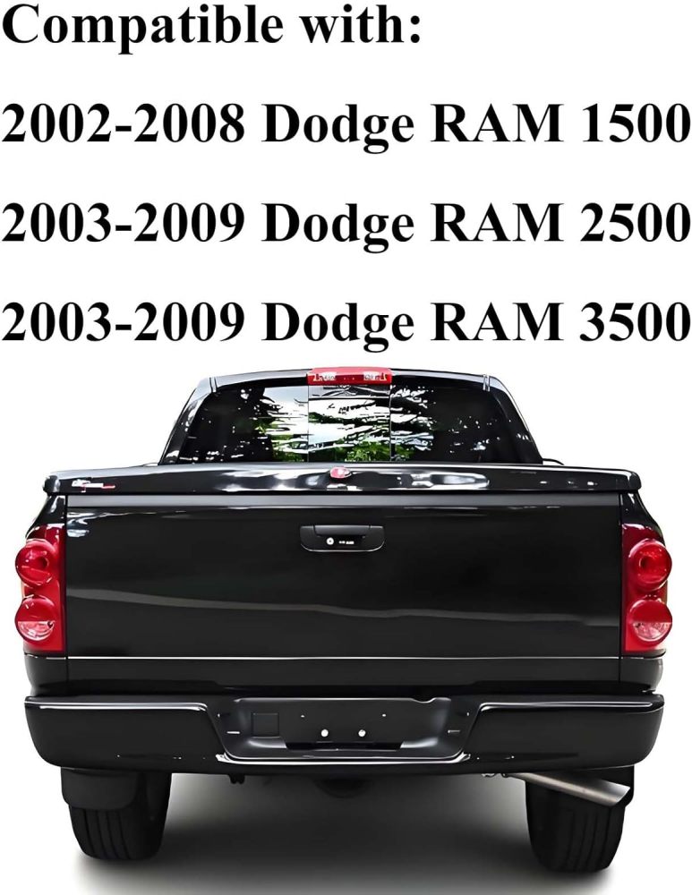 Rear Bumper Complete Truck Step Bumper Compatible with 2002-2008 Dodge Ram 1500, 2003-2009 Ram 2500 3500, Black