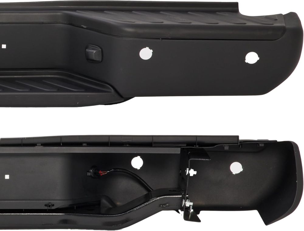 Rear Bumper Steel Step Bumper Compatible with 2013-2021 Nissan Frontier w/Sensor Hole, Replace OE #NI1103126,Matte Black