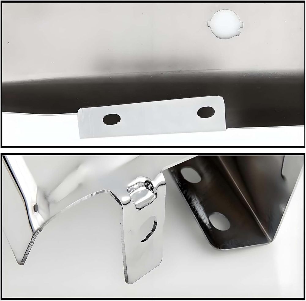Rear Bumper End Caps Cover Face Bar compatible with 2015-2020 Ford F150 with Sensor Holes, Chrome
