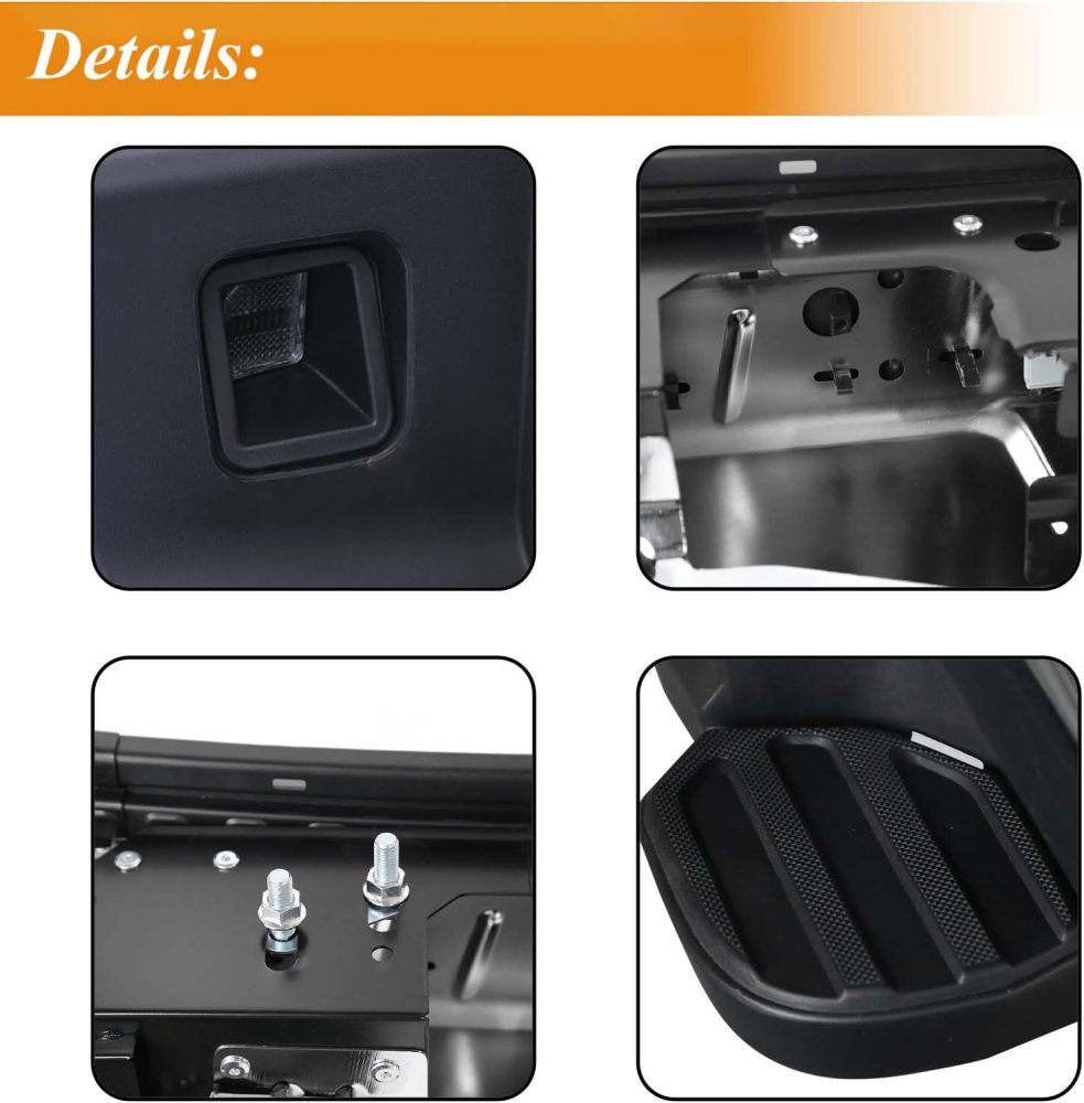 Chrome Rear Step Bumper Compatible with 2023 2024 2025 2026 Ford F250 F350 F450 Super Duty w/o Sensor Hole, Replace OE#FO1102412, FO1103307
