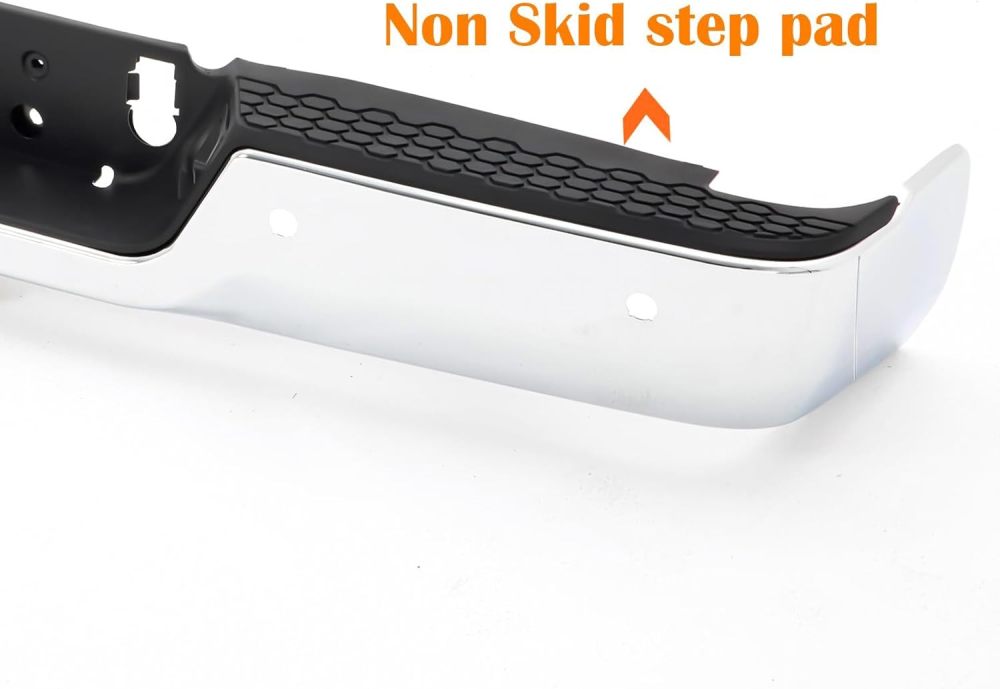 Rear Bumper Step Bumper Compatible with 2013-2018 Dodge Ram 2500 3500 w/Sensor Holes, Chrome