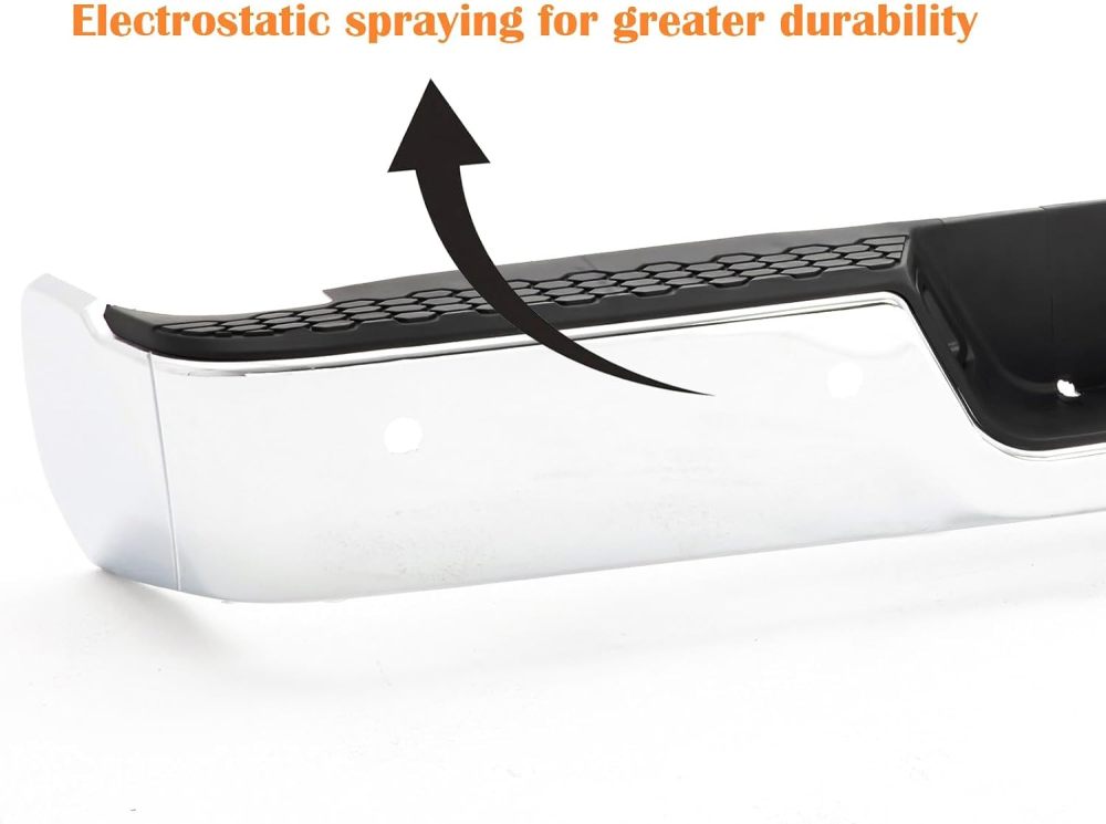Rear Bumper Step Bumper Compatible with 2013-2018 Dodge Ram 2500 3500 w/Sensor Holes, Chrome