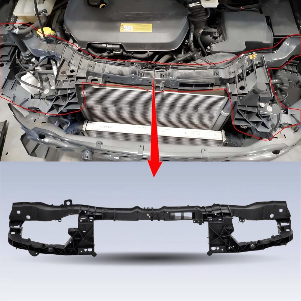 Radiator Support Compatible with 2013-2019 Ford Escape 2013-2018 Ford C-MAX Replace OE# FO1225216, CJ5Z8A284A, Black Plastic