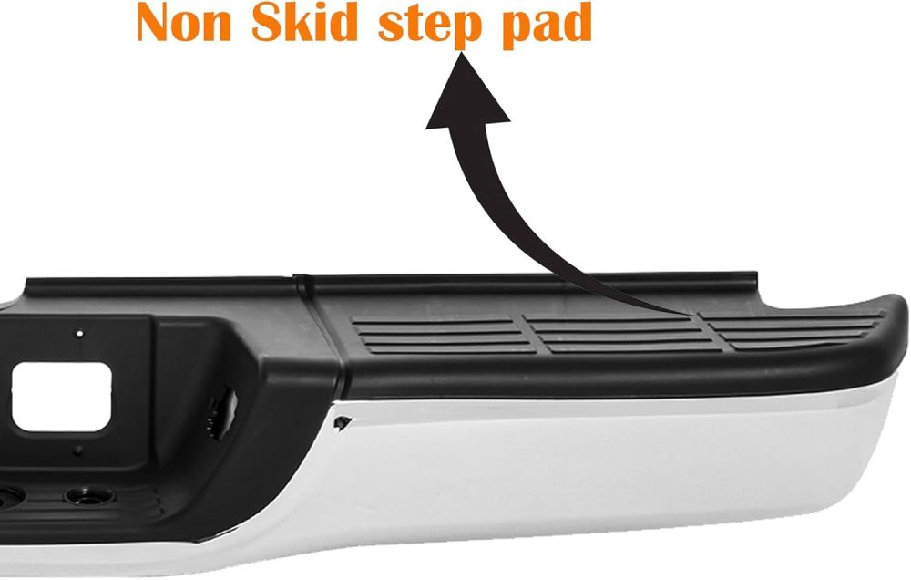 Chrome Rear Bumper Assembly Replacement for Toyota Tundra 2000 2001 2002 2003 2004 2005 2006 without Hole Steel Bumper