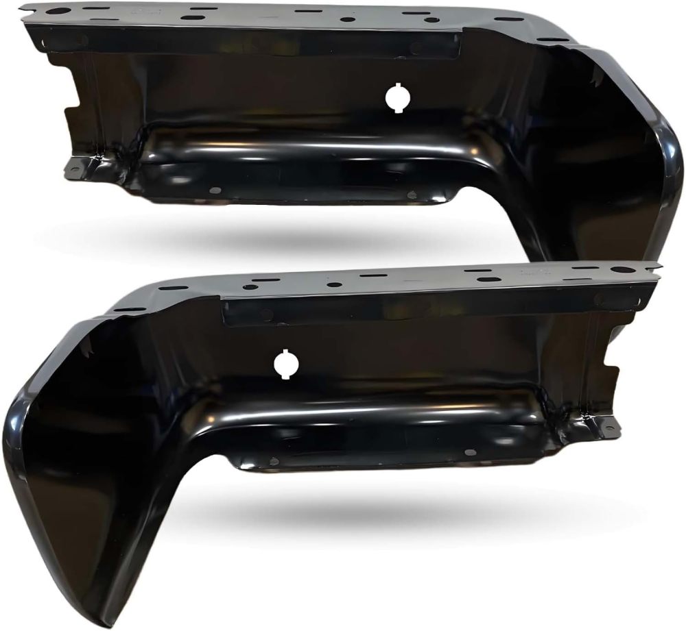 Rear Bumper End Caps Cover Face Bar compatible with 2009-2014 Ford F150 with Sensor Holes, Textured Black