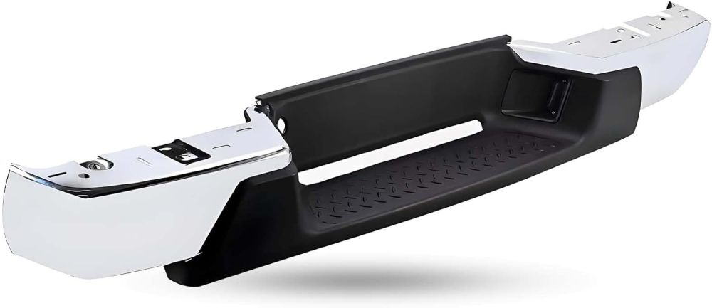 Rear Bumper Step Bumper Compatible with 2004-2007 Chevy Colorado GMC Canyon Pickup GM1103145 W/O Sensor Holes, Chrome