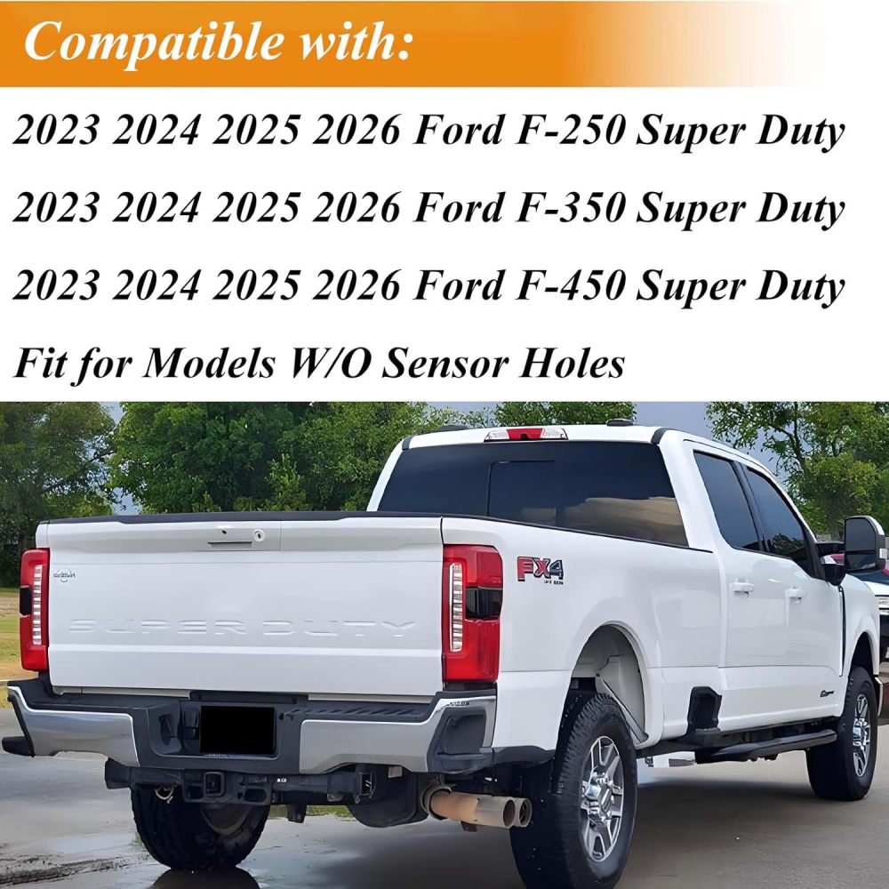 Chrome Rear Step Bumper Compatible with 2023 2024 2025 2026 Ford F250 F350 F450 Super Duty w/o Sensor Hole, Replace OE#FO1102412, FO1103307