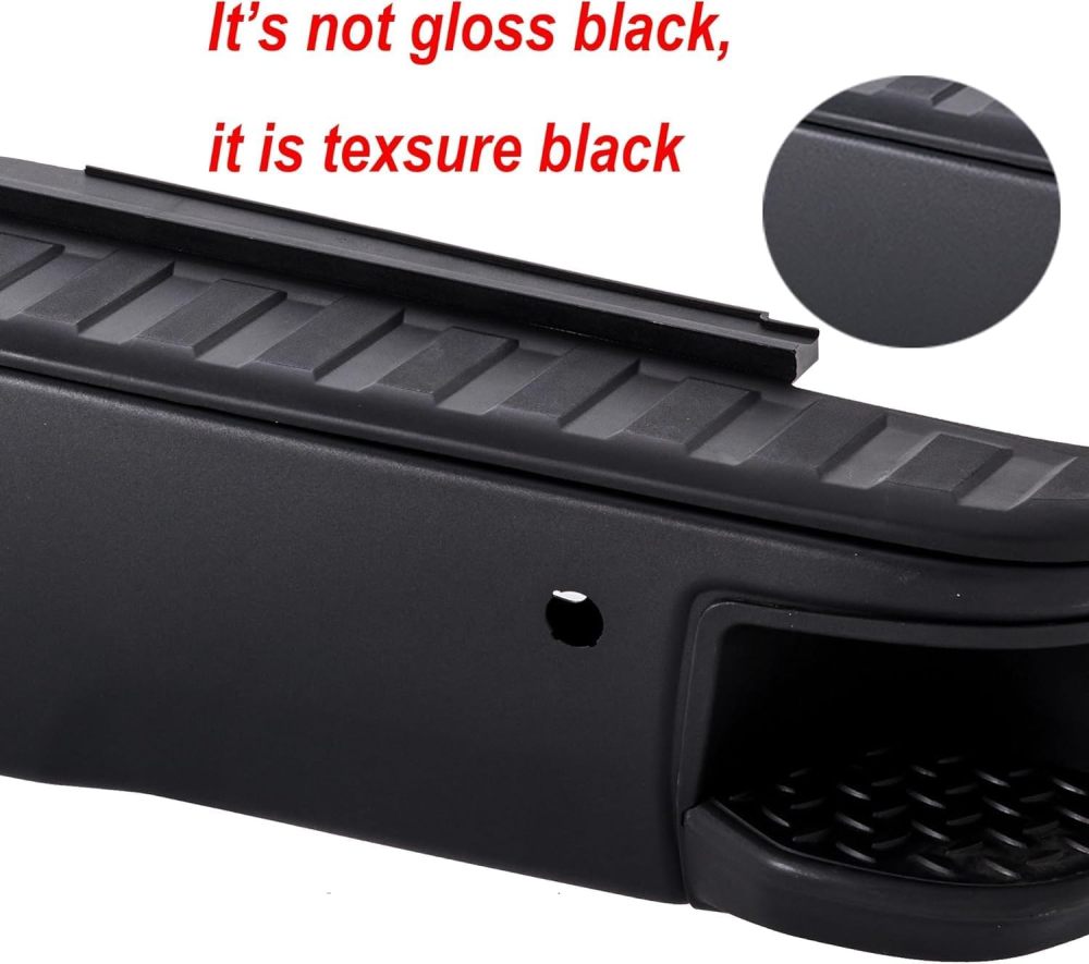Rear Bumper Step Bumper Assembly Compatible with 2014-2022 Toyota Tundra W/Sensor Holes, Textured Black