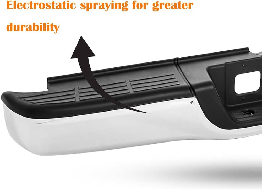 Chrome Rear Bumper Assembly Replacement for Toyota Tundra 2000 2001 2002 2003 2004 2005 2006 without Hole Steel Bumper