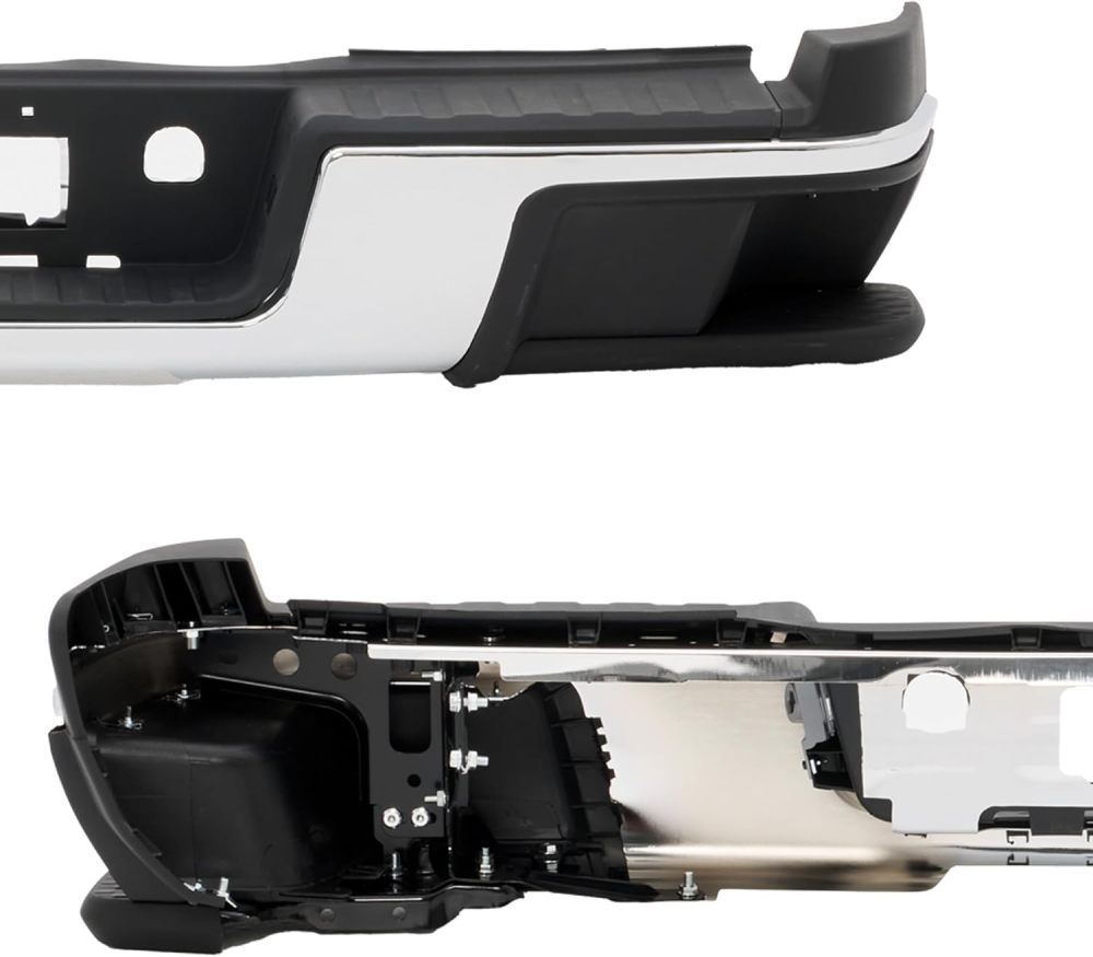 Rear Step Bumper Assembly Compatible with 2015-2022 Chevy Colorado GMC Canyon Chrome w/o Sensors，Replace for GM1103180
