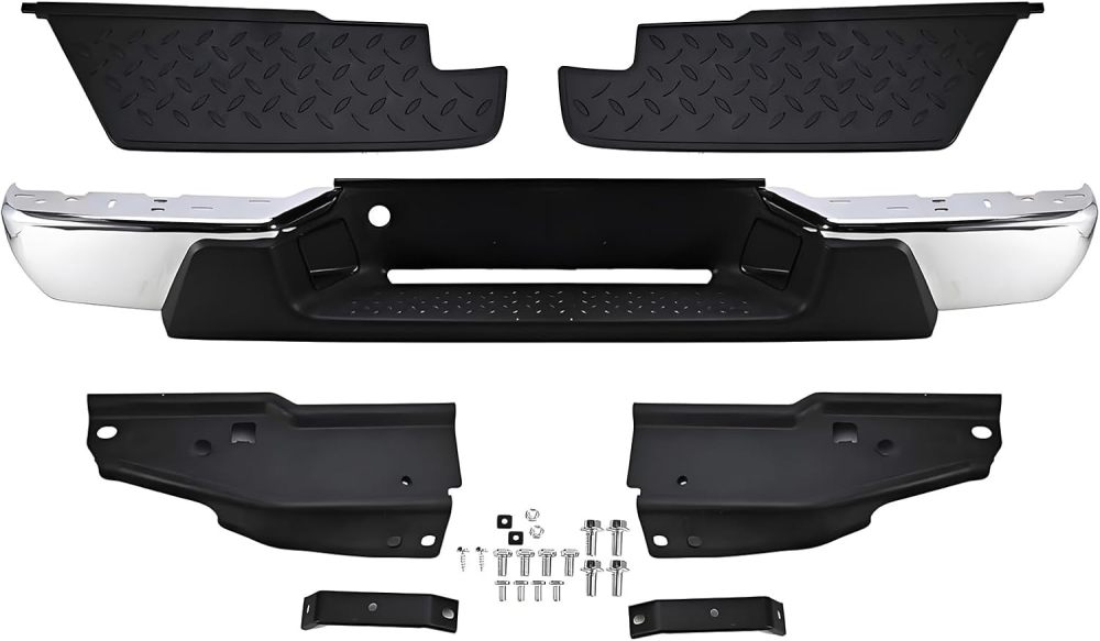 Rear Bumper Step Bumper Compatible with 2004-2007 Chevy Colorado GMC Canyon Pickup GM1103145 W/O Sensor Holes, Chrome