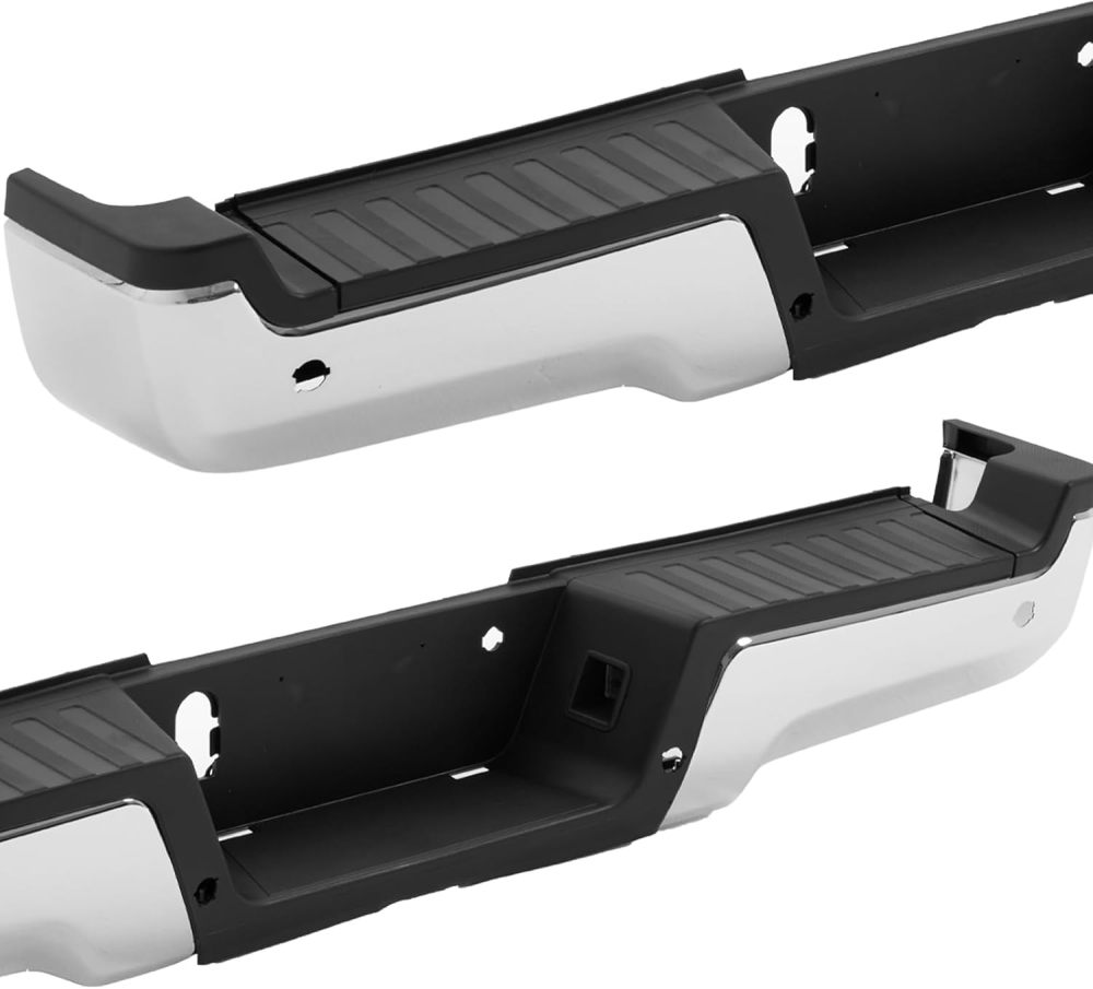 Rear Bumper Steel Bumper Assembly compatible with 2017 2018 2019 2020 2021 2022 Ford F250 F350 Super Duty w/Park Hole, Chrome