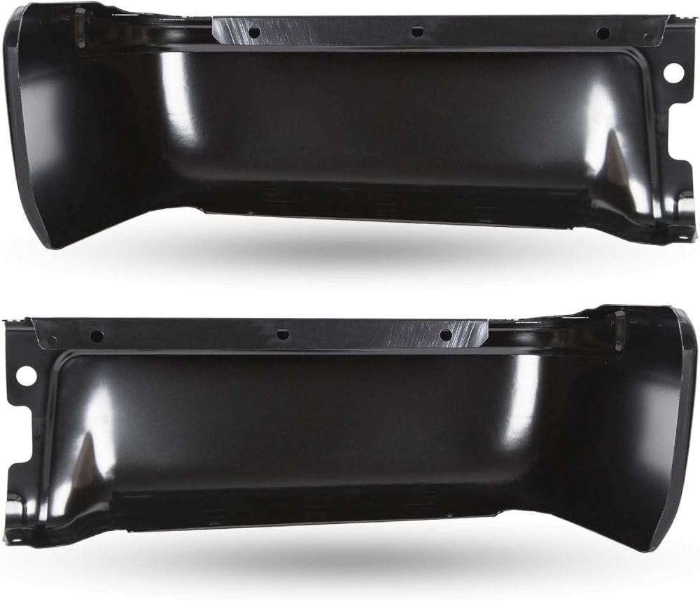 Rear Bumper End Caps Cover Face Bar compatible with 2009-2014 Ford F150 without Sensor Holes, Textured Black