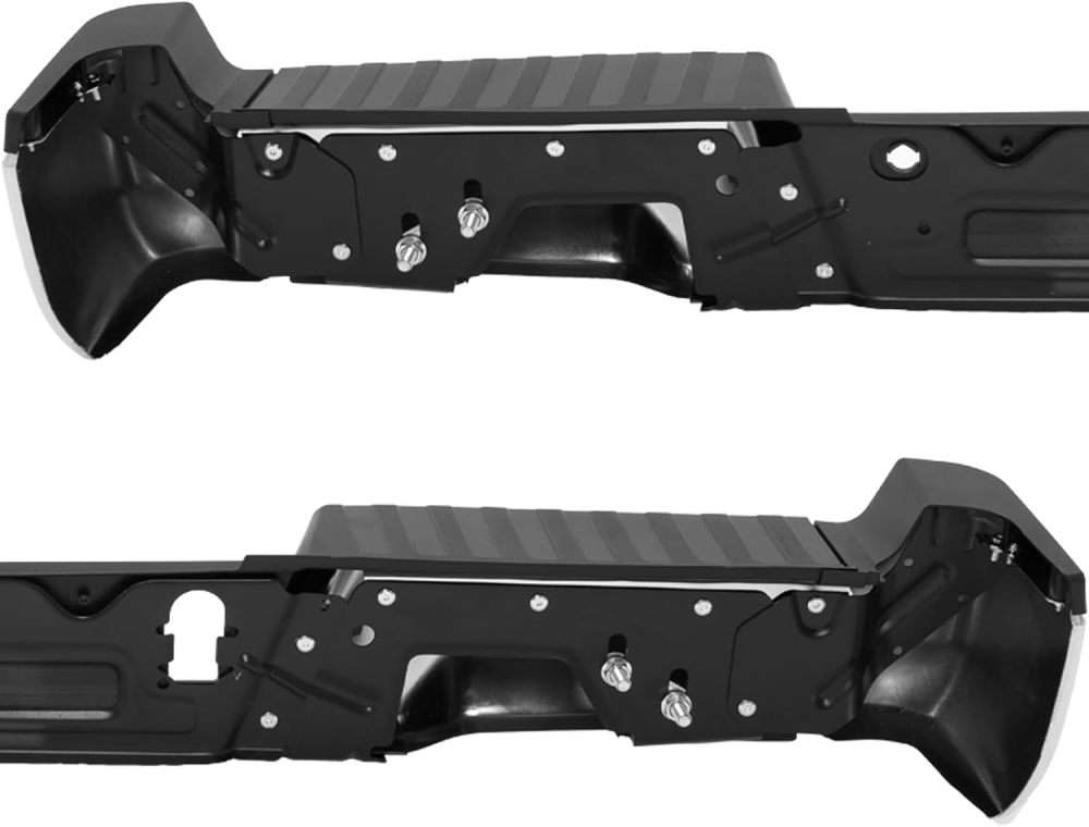 Rear Bumper Assembly Steel Bumper compatible with 2017 2018 2019 2020 2021 2022 Ford F250 F350 Super Duty w/o Park Sensor Hole, Chrome