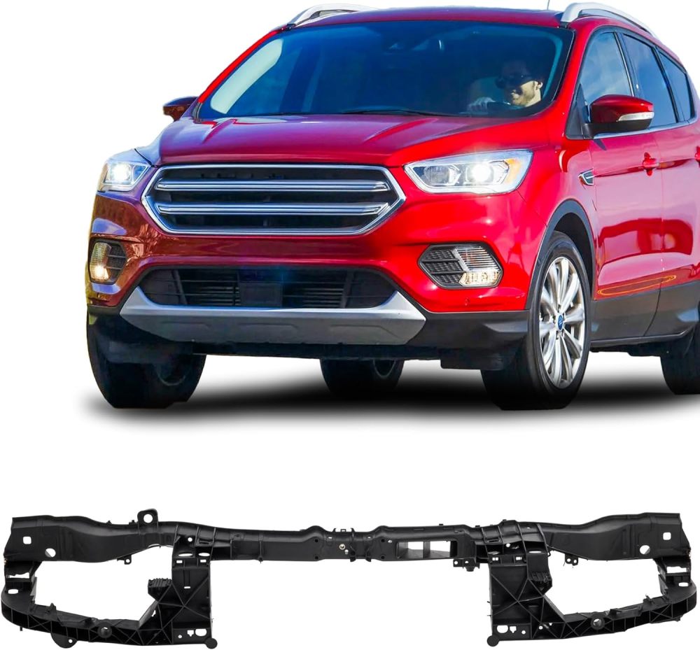Radiator Support Compatible with 2013-2019 Ford Escape 2013-2018 Ford C-MAX Replace OE# FO1225216, CJ5Z8A284A, Black Plastic