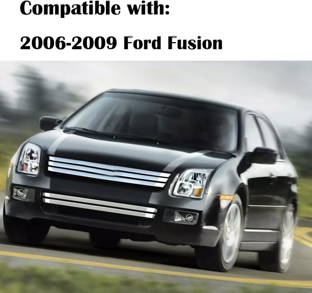 Headlights Assembly Compatible with 2006 2007 2008 2009 Ford Fusion Head Light Headlamp Driver & Passenger Side, Black Housing