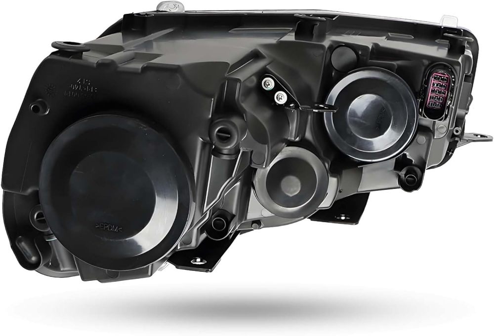 Headlights Assembly Compatible with 2010-2014 Volkswagen Golf/GTI/Jetta Sportwagen Halogen Headlight, Black Housing Clear Side
