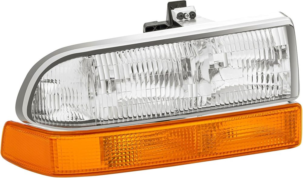 Headlights Assembly compatible with1998-2004 Chevy S10,1998-2005 Chevy Blazer Headlamp w/ Bumper Lights 4Pcs, Factory Style
