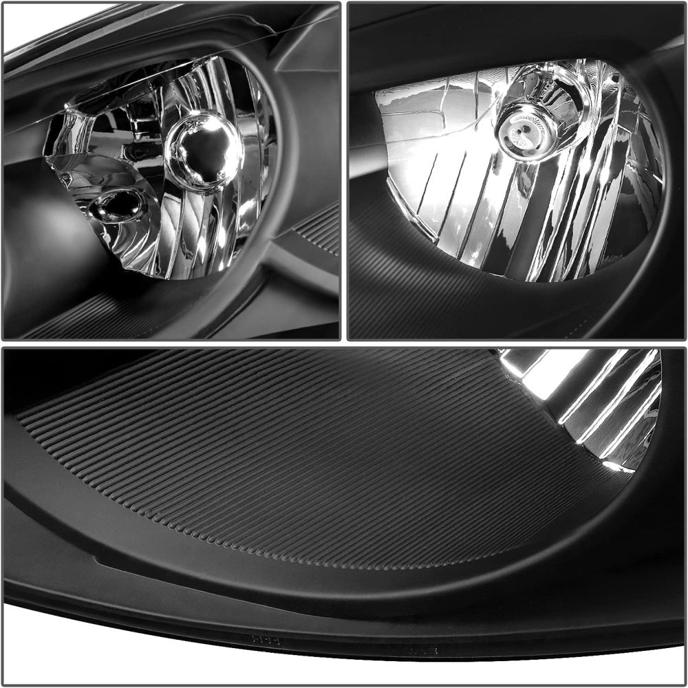 Headlights Assembly Compatible with 2003-2008 Toyota Corolla Headlamp Replacement Pair Driver Passenger Side, Black Housing Clear