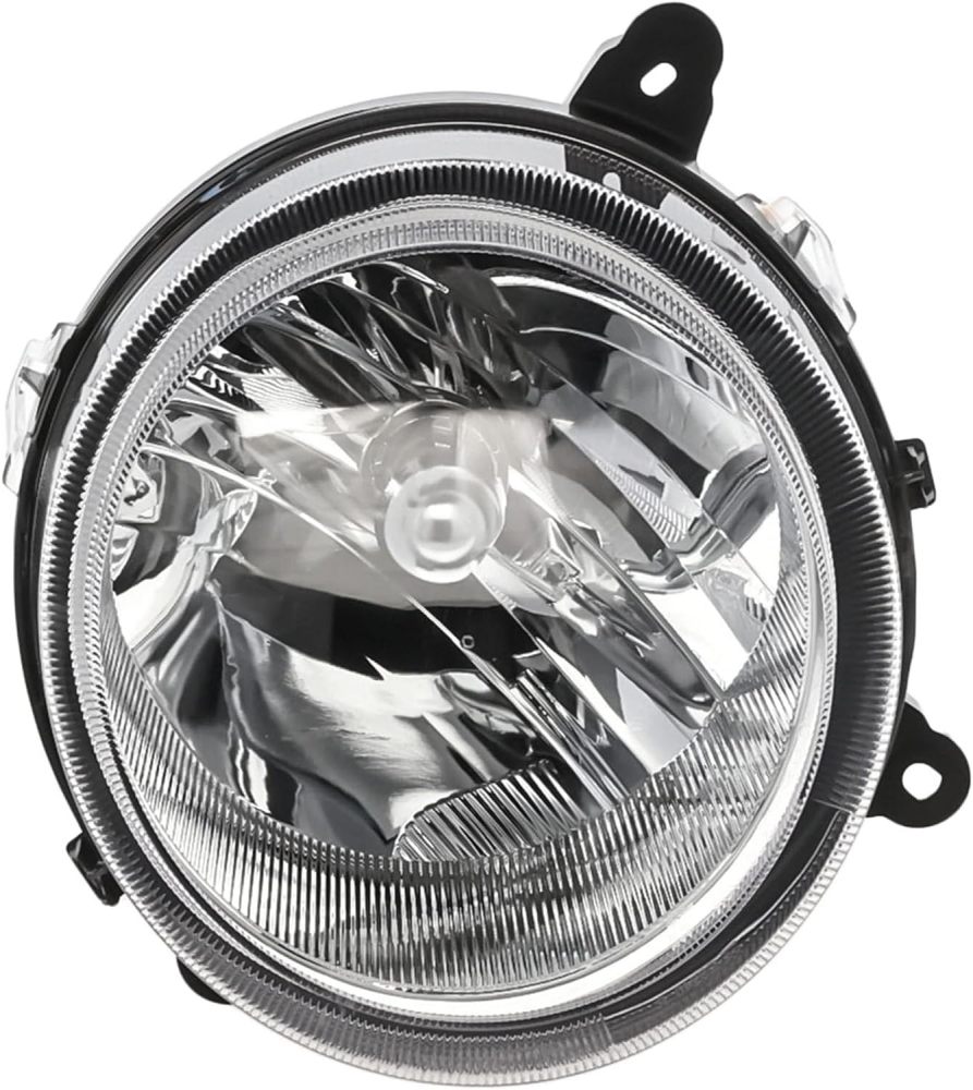 Headlights Assembly Replacement for 2007-2017 Jeep Patriot w/Amber Turn Signal Lights 4Pcs Set, Chrome Housing Amber Side