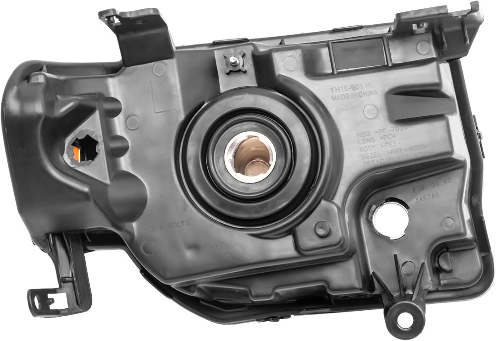 Headlights Headlamp Assembly for 2008 2009 2010 2011 2012 Ford Escape Driver & Passenger Side, Black Housing Amber Side